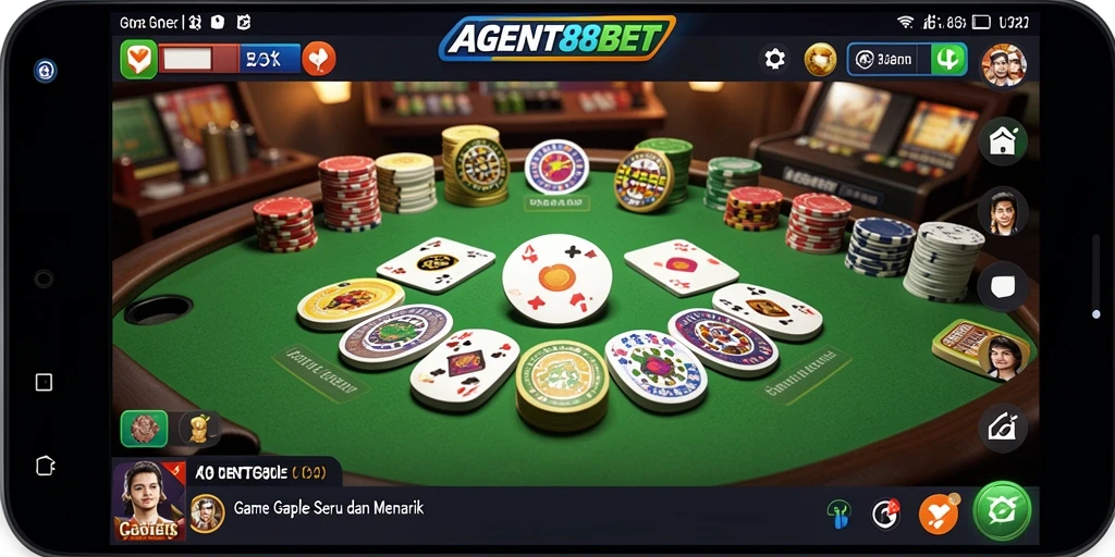 Screenshot gameplay AGENT88BET menampilkan keseruan bermain Gaple.