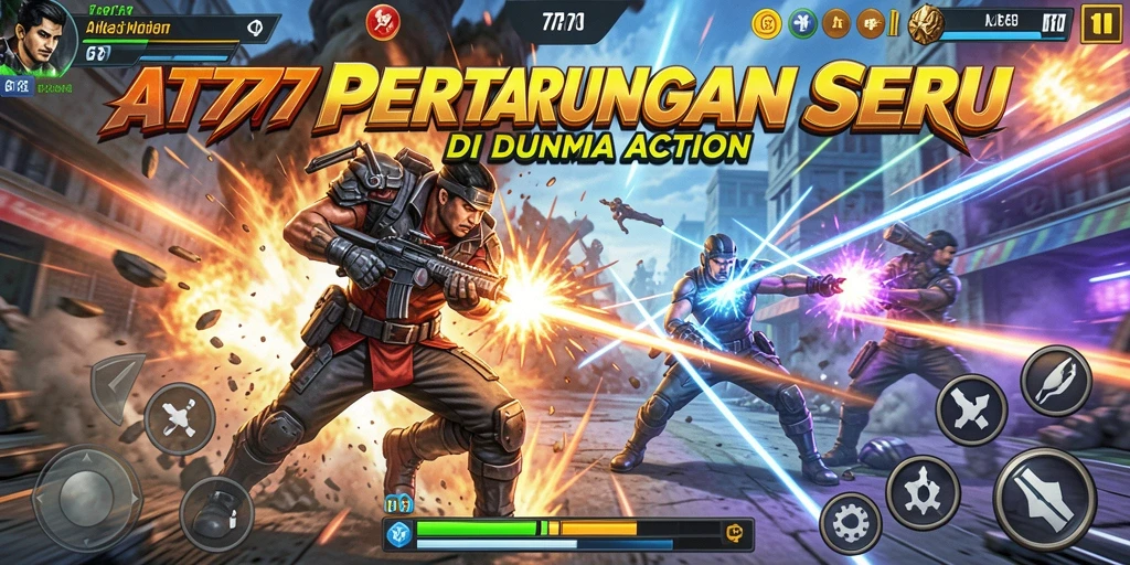 Screenshot AT777 menampilkan aksi pertarungan yang mendebarkan.
