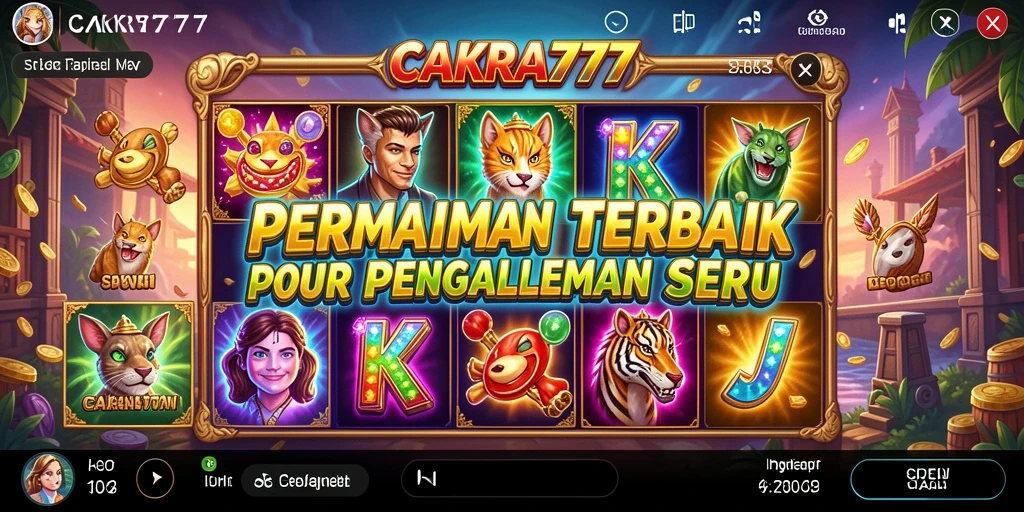 Screenshot gameplay CAKRA777 menampilkan mesin slot dengan grafis menarik.