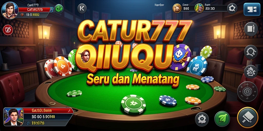 Tampilan gameplay seru dari CATUR777 dengan elemen QiuQiu yang menarik.