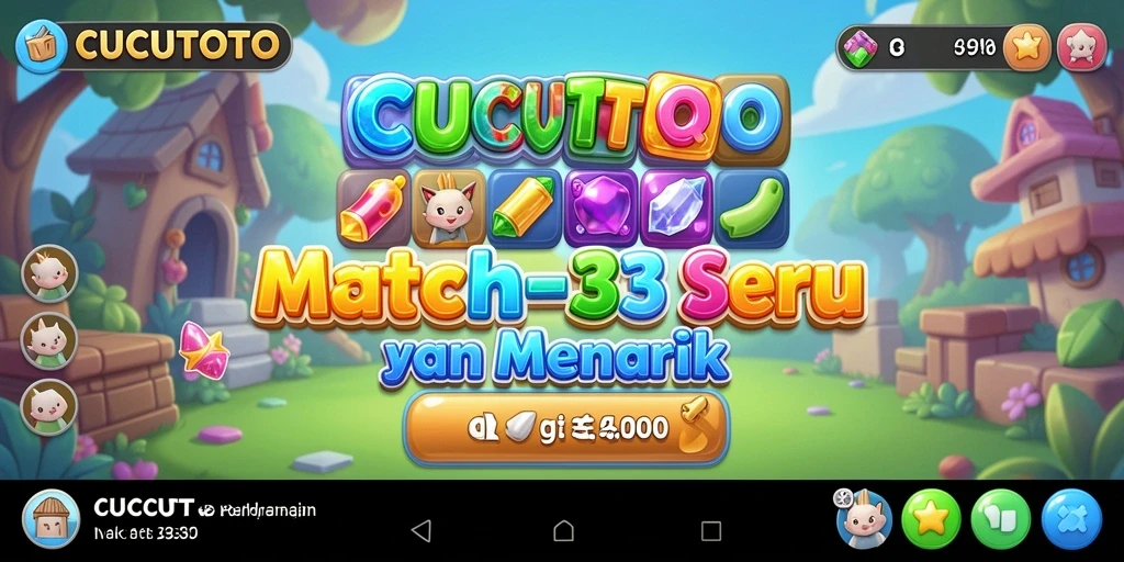 Tangkapan layar permainan CUCUTOTO yang menampilkan keseruan gameplay Match-3.