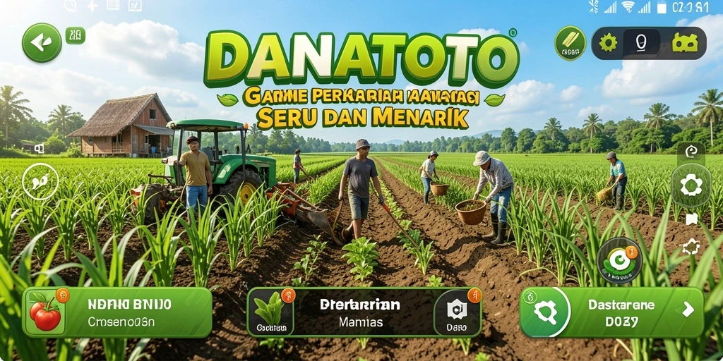Tampilan screenshot DANATOTO menunjukkan gameplay bertani yang seru dan interaktif.