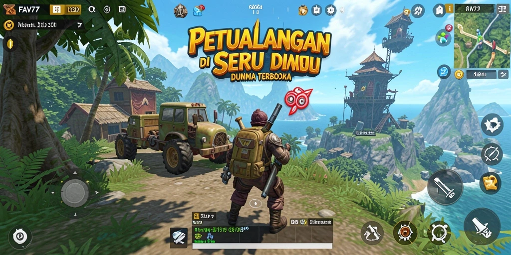 Tampilan gameplay FAV77 yang menakjubkan di dunia terbuka.