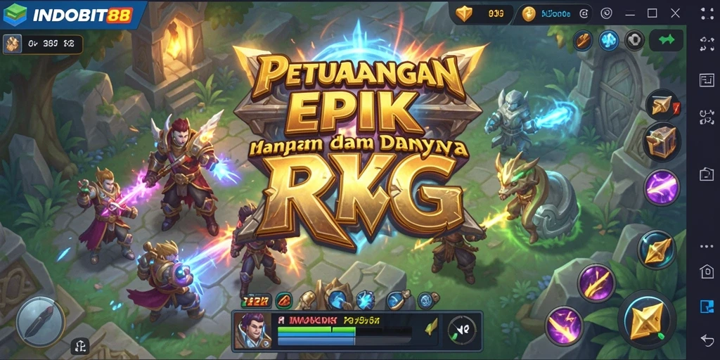 Tampilan permainan <strong>INDOBIT88</strong> yang mendebarkan dalam suasana RPG.