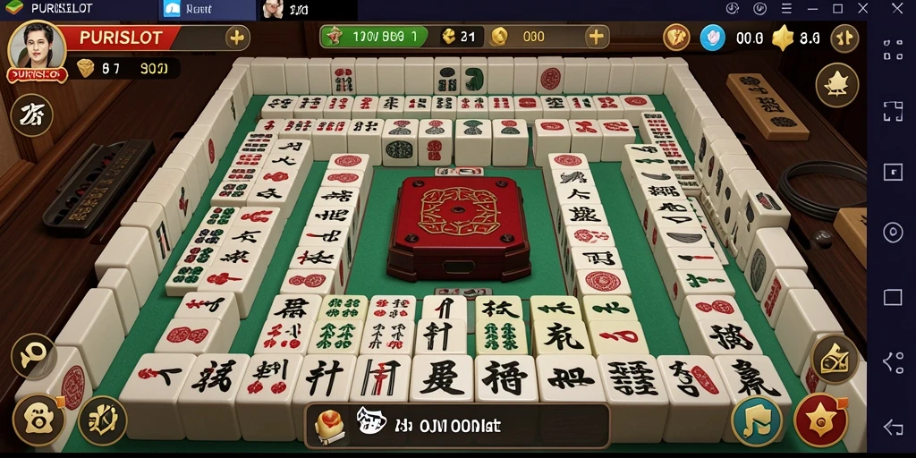 Tampilan gameplay serta suasana permainan Mahjong yang menantang.