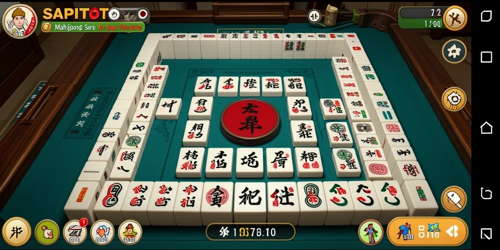 Tangkapan layar SAPITOTO menampilkan gameplay Mahjong yang menarik.