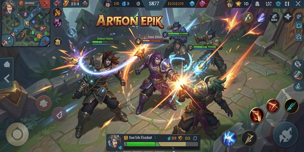 Gameplay seru dan strategis dalam SR877 MOBA.