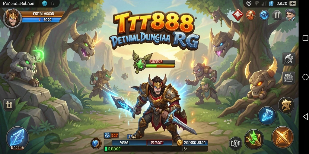 Screenshot TTT888 menampilkan pertempuran seru di dunia RPG.
