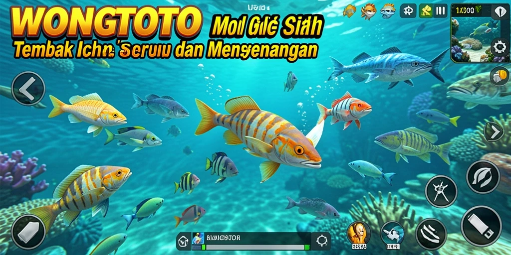 Tampilan gameplay WONGTOTO dengan suasana tembak ikan yang menegangkan.